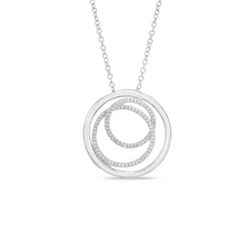 Zales Triple Circle Diamond Necklace - Picture 1 of 3